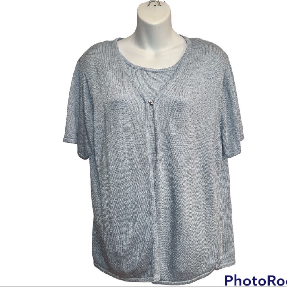 Sag Harbor top/Sweater Top.  Size XL. Light blue color